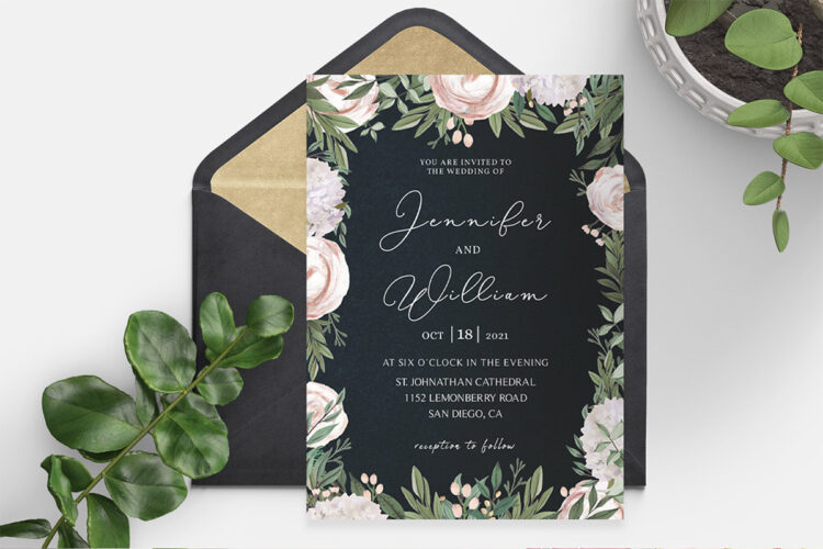 Elegant Floral Wedding Invitation Template