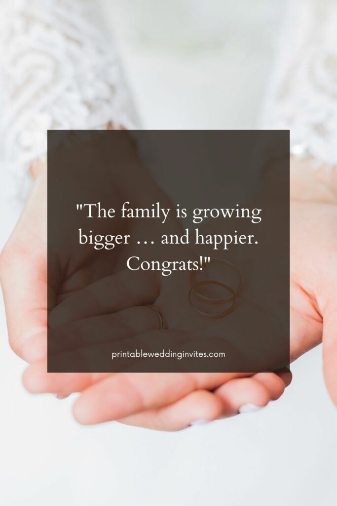 The family is growing bigger … and happier. Congrats