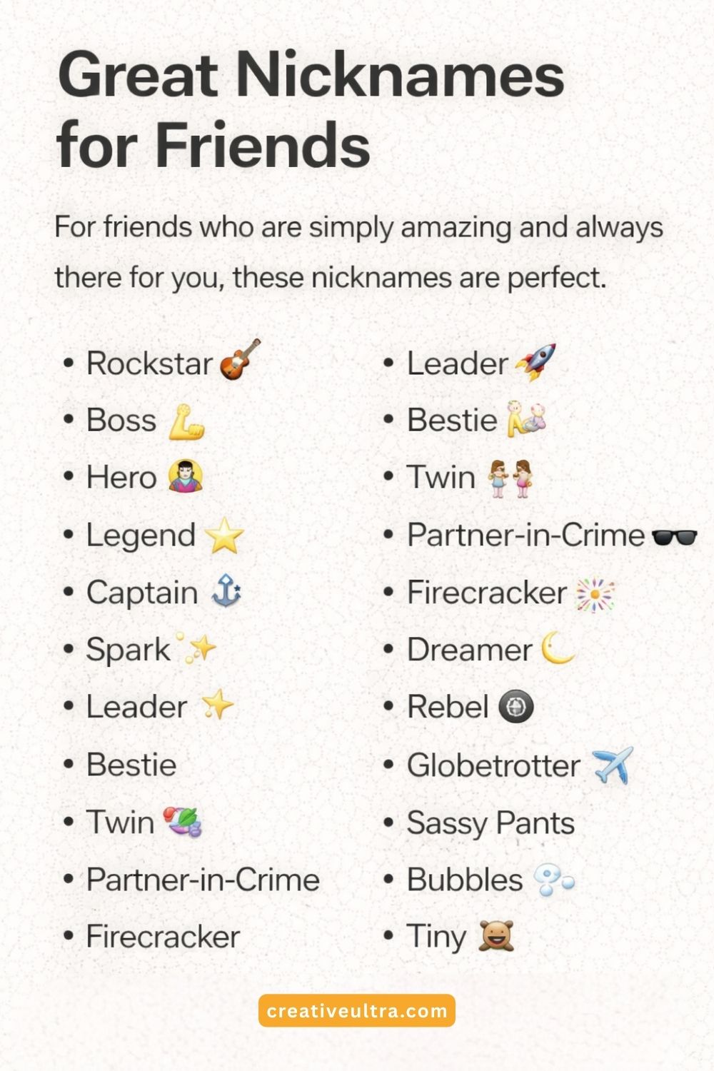 Great Nicknames for Friends