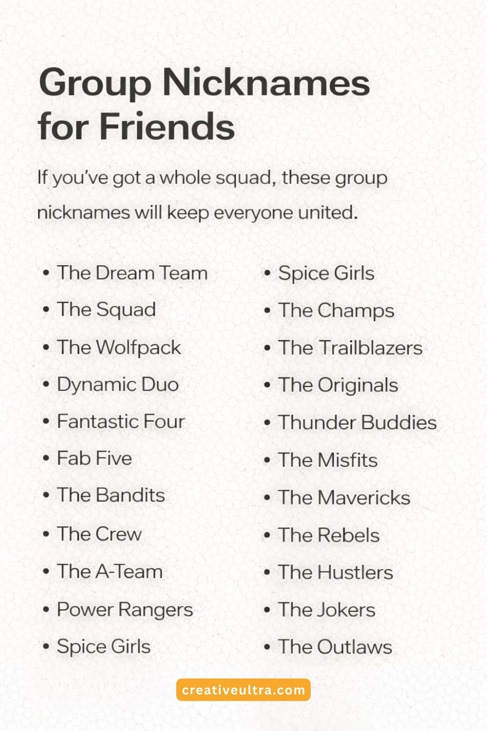 Group Nicknames for Friends