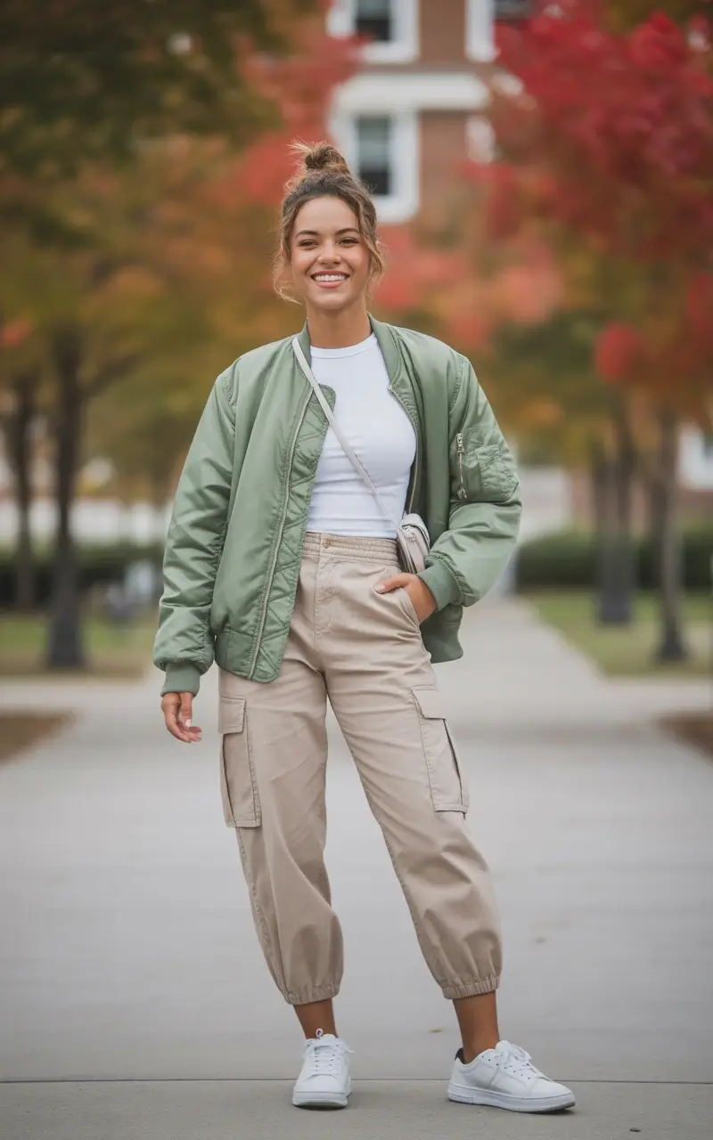 Bomber Jacket with Cargo Pants