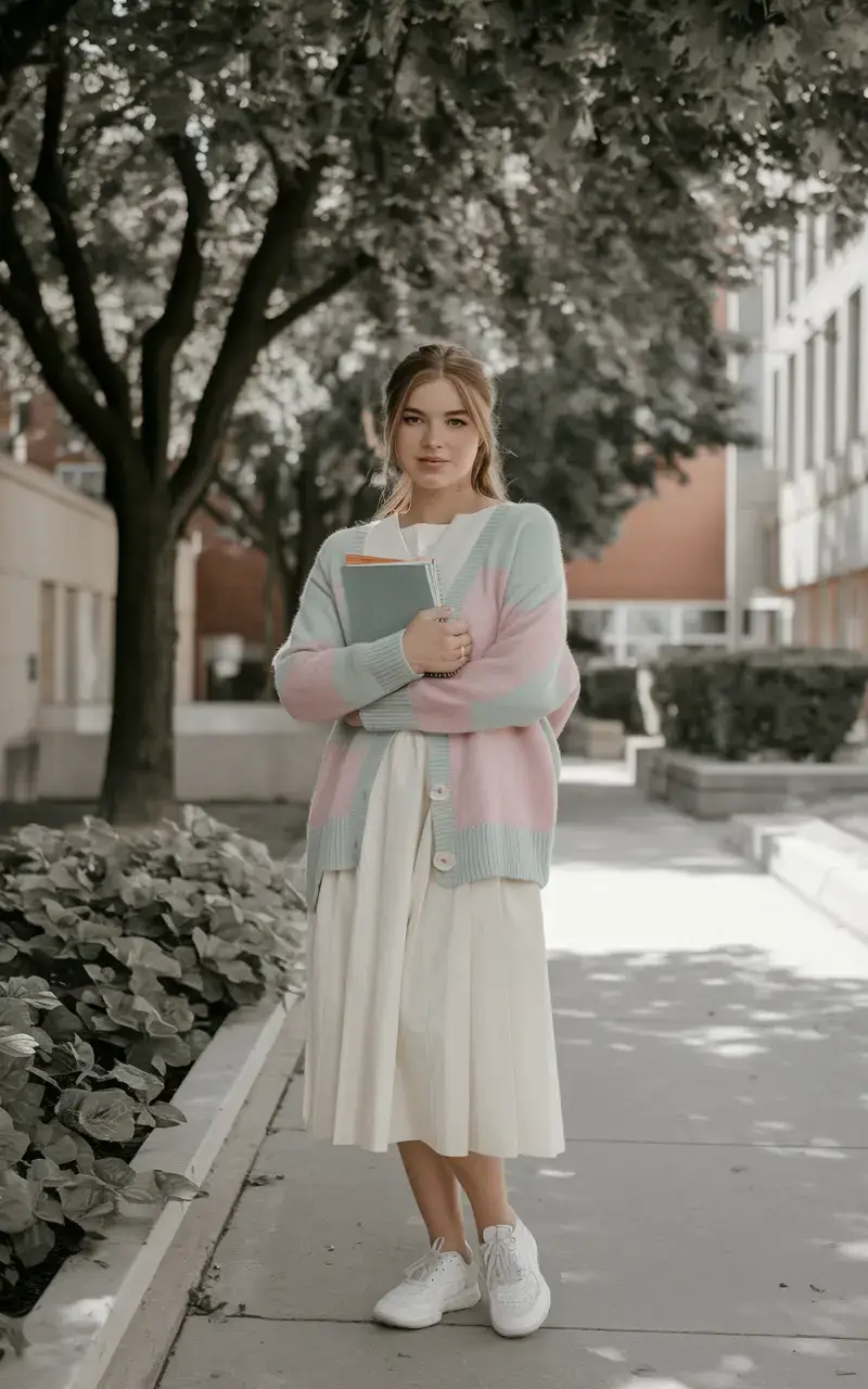 Cardigan with Simple Dress