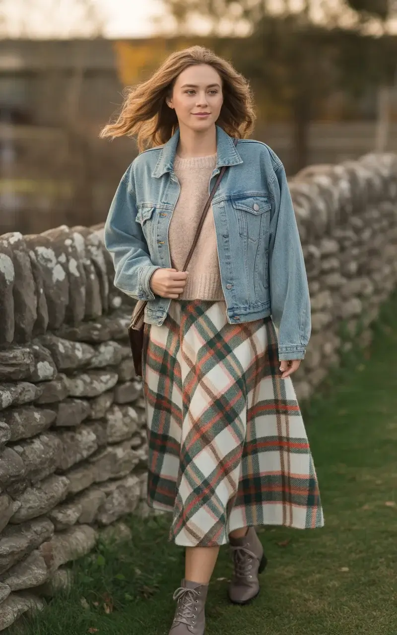 Denim Jacket Midi Skirt