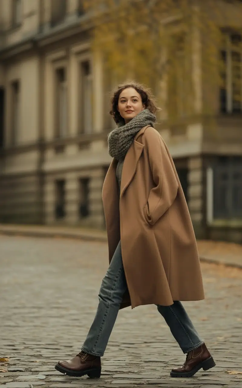 Long Coat with Scarf