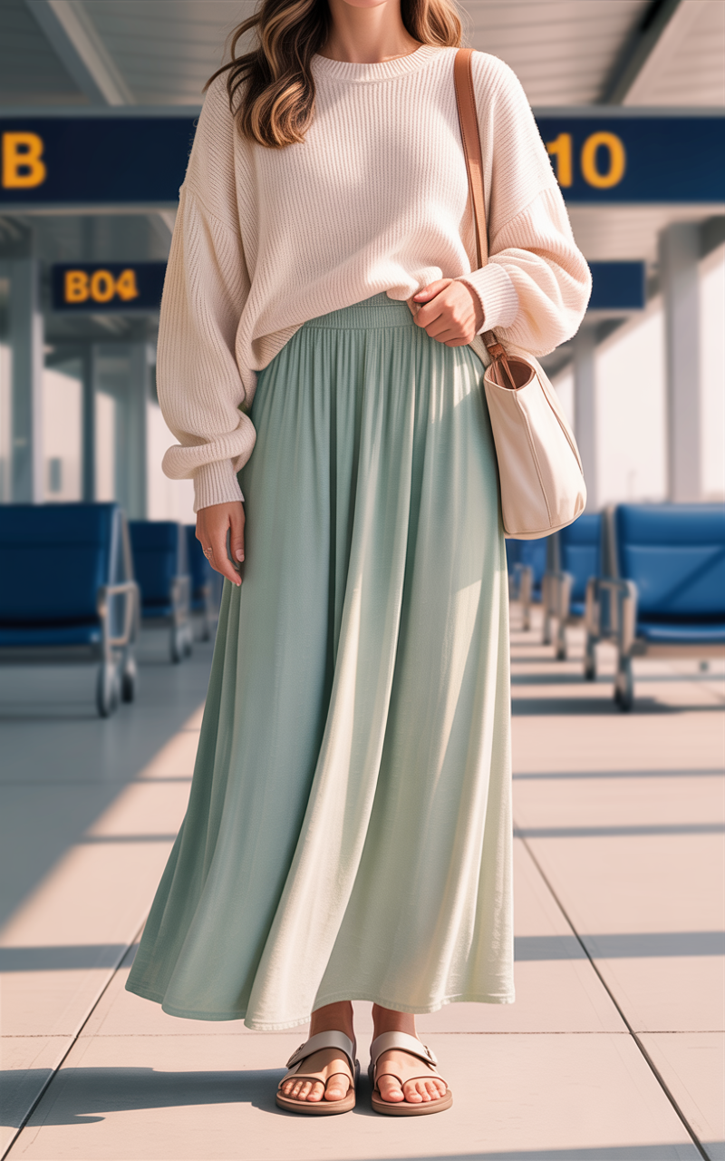 Maxi Skirt with a Sweater