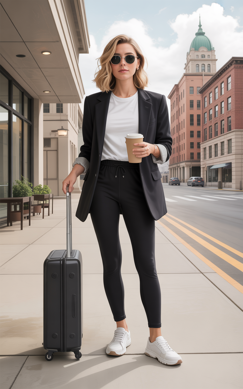 Oversized Blazer with Leggings