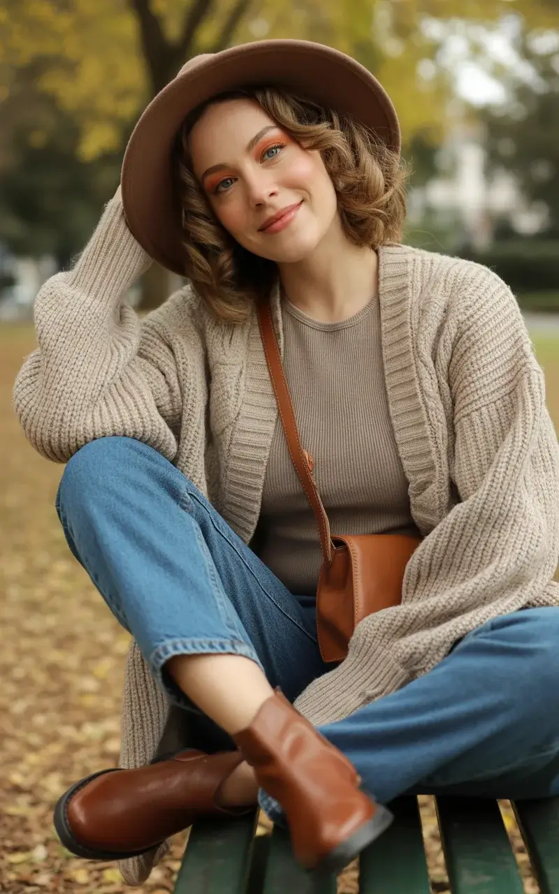 Oversized Cardigan Jeans