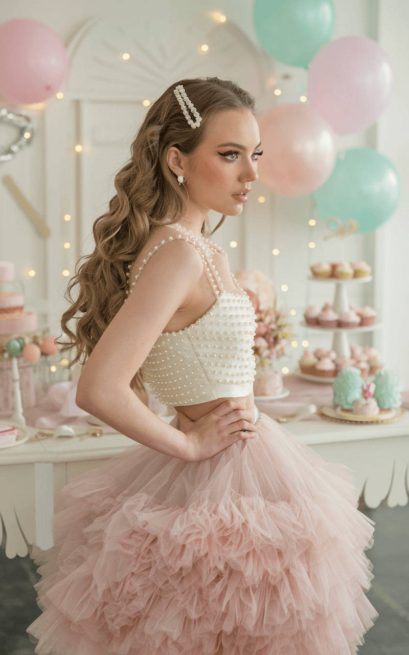Pastel Tulle Skirt and Crop Top