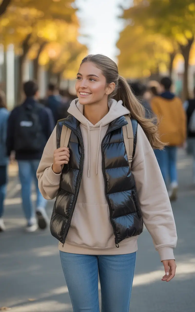 Puffer Vest with Hoodie