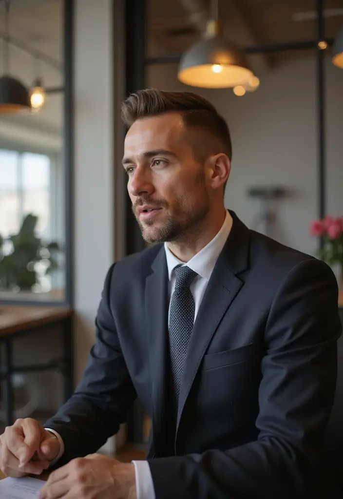 The Crew Cut with a Side Part